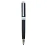 Bolígrafo ejecutivo en color negro con detalles y clip metálico plateado, ideal para bolígrafos promocionales de alta gama