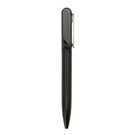 Bolígrafo ejecutivo negro con clip metálico plateado y diseño estilizado, ideal para bolígrafos promocionales empresariales
